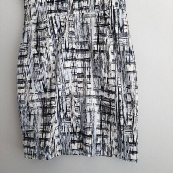 ALFRED SUNG Pure Blue & White Sleeveless Sheath Dress Sz 4 - Picture 13 of 15